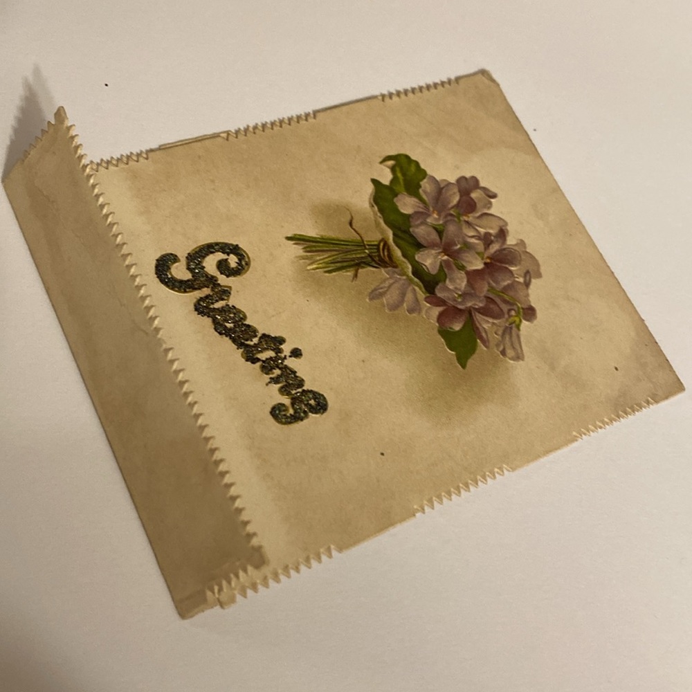 Sweet Antique Embossed Easter Greeting Card